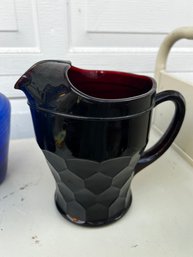 Anchor Hocking Royal Ruby Georgian Pitcher -JV