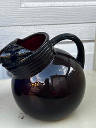 Anchor Hocking Royal Ruby Tilted Pitcher -JV