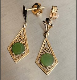 14k Gold & Jade Earrings