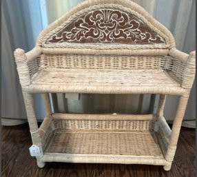 Vintage Rattan Shelf For Wall Hanging Or Free Standing  - C