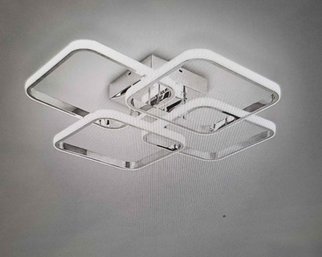 Brand New Dimmable Modern LED Ceiling Light - 4 Square Rings With Remote Control