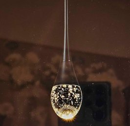 Brand New Modern Mini Pendant Light W/ Dimmable LED 4000k Bubble Crystal