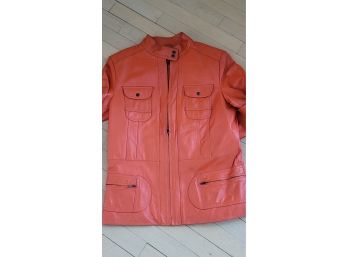 Medium Prague Orange Leather Jacket