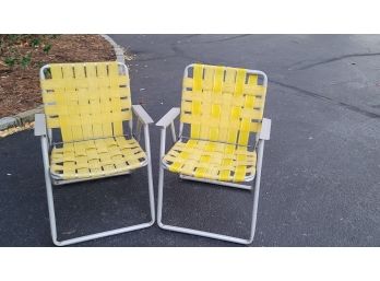 2 Vintage Aluminum Lawn Chairs