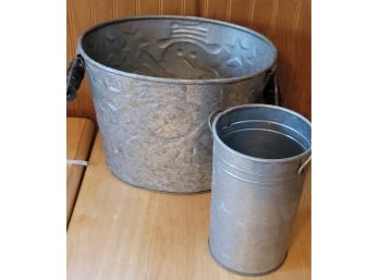 2 Galvanized Buckets