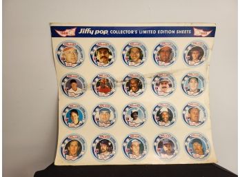 1988 Jiffy Pop Baseball  Card Sheet