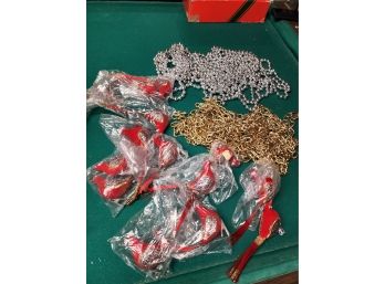 Christmas Birds, Chains And Beads