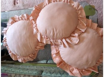 3 Round Pink Pillows