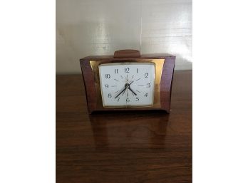 GE Clock With Mahogany Casing