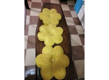 3 Yellow Flower Pillows - Vintage