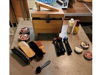 Shoe Shine Box And Supplies