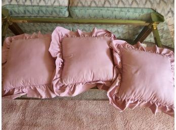 3 Square Pink Pillows