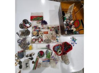 Box Of Jewelry Making Beads & More