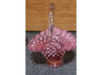 6' Cranberry Glass Fenton Basket