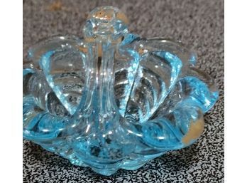 2' Blue Glass Basket