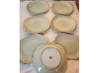 Seyei China- Nagoya Japan - 7 Plates- 2 Underside Rim Chips