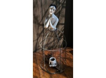 #168 - Early 1900s Half Doll Lamp