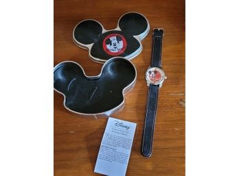 Mickey Mouse Club Watch With Tin