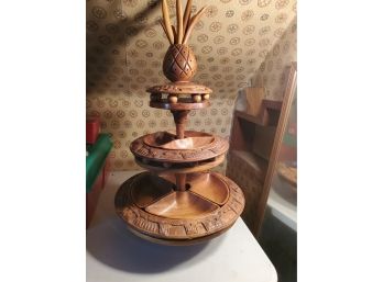 1970s Wooden Tiered Server