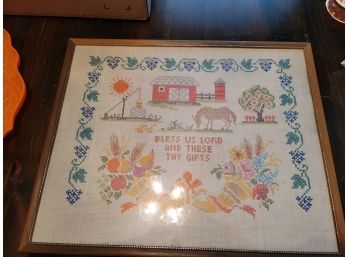 Bless Us Lord Cross Stitch 17 X 21