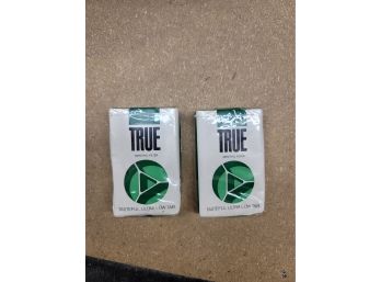 2 Packs Of Sealed Vintage True Cigarettes