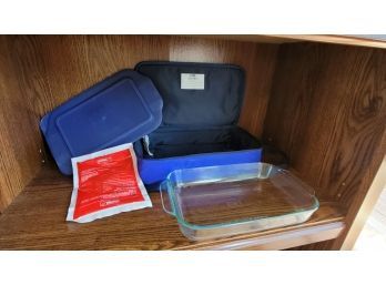 Glass Pan With Lid, Ice Pack And Carry Case