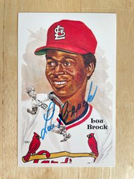 Signed Lou Brock St. Louis Cardinals Post Card