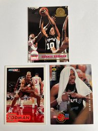 1994 Dennis Rodman San Antonio Spurs Basketball Cards (3 Count)