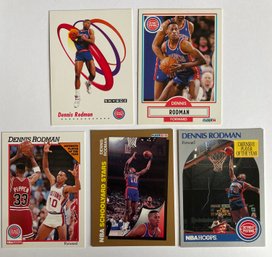 Dennis Rodman Basketball Cards (5 Count) Detroit Pistons