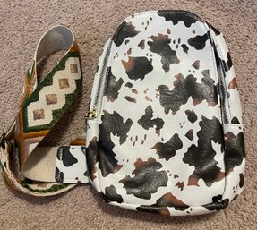 Cute Cow Print Shoulder Bag In Like New Condition