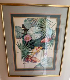 Paul Brent Florida Artist Print Of Koi With Waterlilies