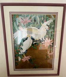 Beautiful Print Of Two White Cockatoos