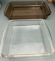 Two Pyrex Glass Casserole Dishes