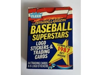 1987 FLEER Limited Edition Baseball Pack With Logo Stickers And Trading Cards