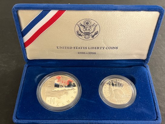 1986 LIBERTY SILVER COIN SET COMPLETE US COINS