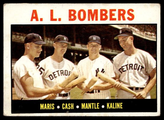 1964 TOPPS AL BOMBERS MANTLE MARIS BASEBALL CARD