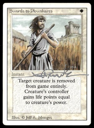 SIGNED SWORDS TO PLOWSHARES MTG MAGIC THE GATHERING CARD AUTOGRAPHED