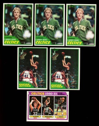 1981 Topps Basketball Larry Bird Lot Of 6 EX-NM