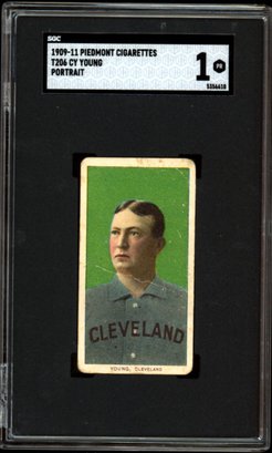 1909 T206 CY YOUNG PORTRIAT SGC 1 BASEBALL CARD