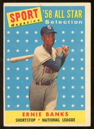 1958 Topps Baseball ERNIE BANKS AS