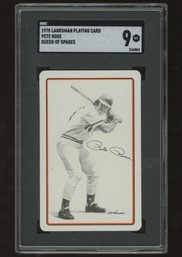 1978 LANDSMAN PLAYING CARD PETE ROSE QUEEN OF SPADES ~ SGC MINT 9