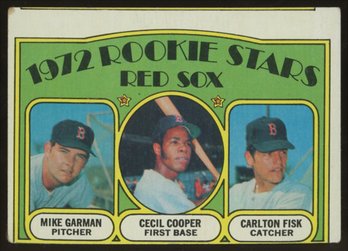 1972 TOPPS ROOKIE STARS ~ CARLTON FISK/MIKE GARMAN/CECIL COOPER