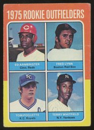 1975 Topps Rookie Outfielders Ed Armbrister Fred Lynn Terry Whitfield Tom Poquette