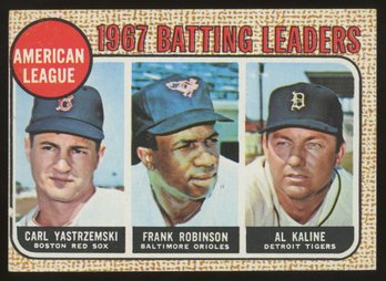 1968 Topps '67 Batting Leaders ~ Carl Yaz, Frank Robinson, Al Kaline