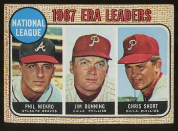 1968 Topps '67 NL ERA Leaders ~ Phil Niekro/Jim Bunning/Short
