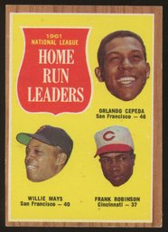 1962 Topps Baseball HOME RUN LEADERS CEPEDA MAYS ROBINSON