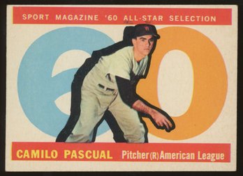 1960 TOPPS BASEBALL Camilo Pascual AS HIGH #