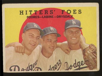 1959 TOPPS BASEBALL HITTERS' FOES ~ DRYSDALE, PODRES, LABINE