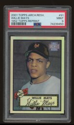 2001 TOPPS ARCHIVES RESERVE WILLIE MAYS '52 TOPPS REPRINT ~ PSA MINT 9