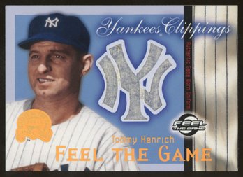 2000 FLEER GREATS OF GAME YANKEES CLIPPINGS TOMMY HENRICH GAME-WORN JERSEY PATCH